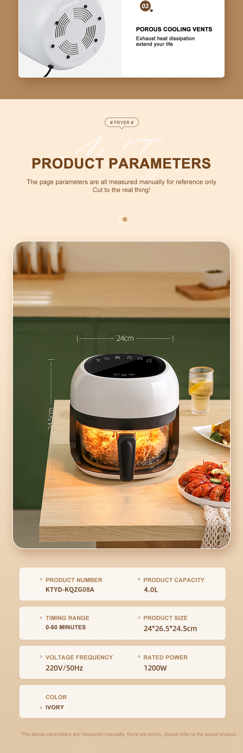 Intelligent Air Fryer Household Transparent Glass Visual Window Oil Smoke Free Fried Chicken Wings Air Fryer Toaster Oven OEM