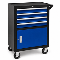 Guanpin OEM/ODM Armoire à outils mobile robuste à roulettes en acier, 4 tiroirs verrouillables, pour atelier de mécanique automobile, personnalisable