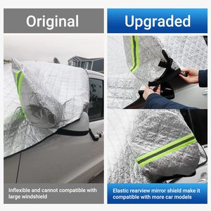 4 couches épaisses de <span class=keywords><strong>pare</strong></span>-<span class=keywords><strong>brise</strong></span> de voiture couverture de neige <span class=keywords><strong>pare</strong></span>-<span class=keywords><strong>brise</strong></span> <span class=keywords><strong>anti</strong></span>-gel protecteur d'essuie-glace avec bords magnétiques pour la plupart des voitures - Product Image 4