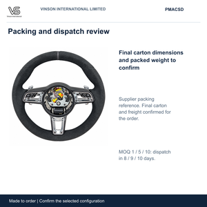 Volant en daim pour PORSCHE MACAN, configuration sélectionnée avec centre ouvert PMACSD - Product Image 6