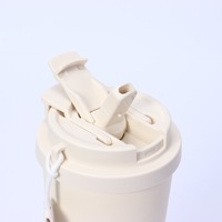 Tasse isolée thermiquement personnalisée doublure en céramique deux façons de boire 500ML tasses de voyage à double paroi en acier inoxydable avec poignée