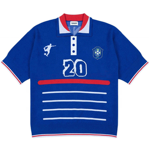 Pull personnalisé avec logo, pull à manches courtes pour homme, tricot décontracté, tricot de football, polo en tricot, pull vintage personnalisé - Product Image 1