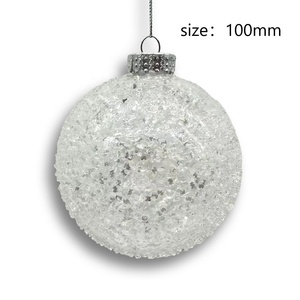 Bsci เครื่องประดับแก้วคริสต์มาสของบริษัทเครื่องประดับชิ้นส่วนแก้วลวดลายทำด้วยมือแก้วรูปทรงดาวน้ำแข็งเครื่องประดับคริสต์มาส - Product Image 3