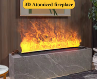 Cheminée électrique à atomisation d'eau et de vapeur 3D, encastrée au mur, flamme multicolore, décoration intérieure pour la maison
