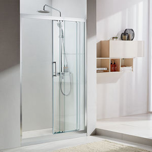 Porta <span class=keywords><strong>Doccia</strong></span> Scorrevole <span class=keywords><strong>a</strong></span> Fisarmonica in Vetro Temperato <span class=keywords><strong>a</strong></span> 3 Pannelli per Bagno - Product Image 1