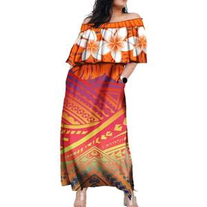 Vestidos de Mujer Elegantes y Lujosos con Estampado Personalizado, Tejidos, Lavables, Casuales, Bohemios, de Hombros Descubiertos, Manga Corta, con Abertura Lateral para Fiesta - Product Image 3