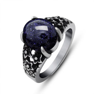 Retro Floral Stainless Steel Gemstone <b>Ring</b> SA664 Wedding <b>Couple</b> Unisex Jewelry - Product Image 5