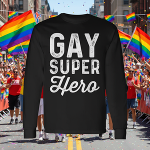 Camiseta de Manga Larga con Diseño de Superhéroe Gay LGBTQ Bi Pride, Producto Promocional - Product Image 3