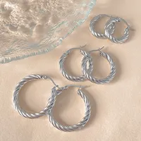 EMANCO Edelstahl Große Geometrische Ohrringe für Damen Büro/Karriere Verlobungs-Statement-Creolen Schmuck