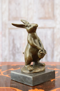 Statue de lapin en bronze inspirée de la figurine de Peter Rabbit pour la décoration intérieure et extérieure de la bibliothèque, cadeau littéraire pour aire de jeux - Product Image 6