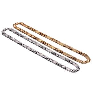 Позолоченная цепочка из нержавеющей стали PVD, золото+сталь, ручной работы, двухцветная цепочка (черный+сталь), браслет в стиле панк, ювелирные аксессуары - Product Image 6