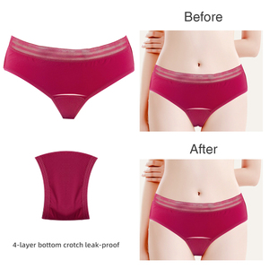 Quatre couches anti-fuite 90% Nylon 10% Spandex culotte en dentelle taille basse respirant physiologique maternité période menstruelle culotte - Product Image 4