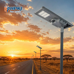 Hepu IP66 50W-180W <b>Powered</b> Integrated LED <b>Solar</b> Street Light with Battery Waterproof Aluminum Body for Outdoor Roads - Product Image 1