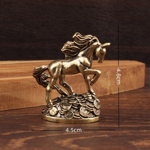 Figura de caballo del zodiaco de latón que persigue el dinero, decoración de mesa para el hogar u oficina, regalo de Año Nuevo Chino - Product Image 4