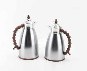 Ensemble de carafes isothermes de haute qualité 1L et 0.7L avec poignée <span class=keywords><strong>en</strong></span> perles imitation bois, cafetière arabe, carafe à thé thermique, style Moyen-Orient - Product Image 4