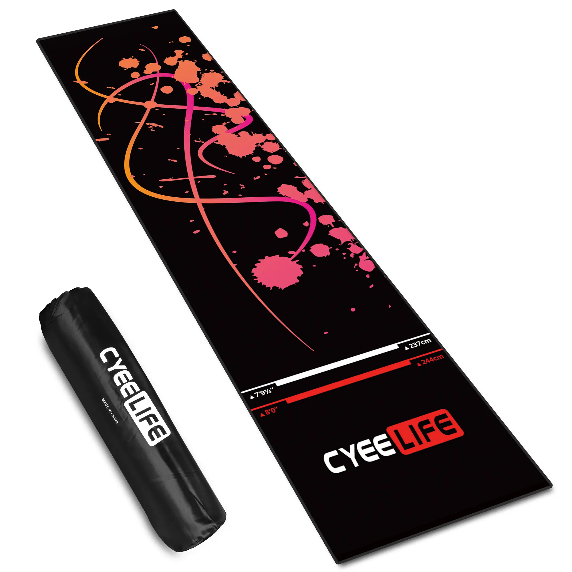 CyeeLife 65cm x 295cm के साथ शुरू लाइनों पेशेवर Dartboard गौण रबर डार्ट बोर्ड चटाई