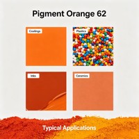 Pigment Orange 62, excellente résistance à la lumière et haute capacité d'opacification pour les peintures et les plastiques