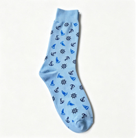Chaussettes habillées professionnelles pour hommes, en coton, jetables, antidérapantes, respirantes, à motif lettres, avec revers personnalisables, style anime marin amusant