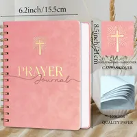 Carnet à Spirale A5, Design Personnalisé, Cahier de Prière en Cuir Ligné de 180 Jours