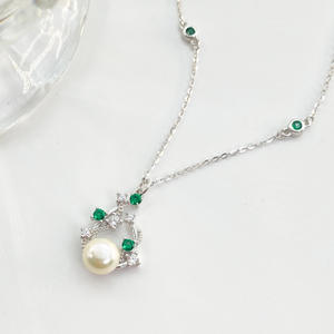 טינון 925 כסף סטרלינג גפן לבן שרשרת תליון פנינה טבעית שרשרת תליון זהב מצופה זהב לנשים x799 - Product Image 3