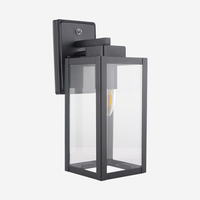 Vente chaude Noir Applique Murale Extérieure Étanche E27 Lumières avec Lumière Blanche Chaude Base en Aluminium et Diffuseur en Verre pour Jardin