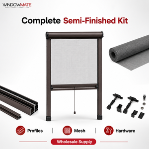 Kit de <span class=keywords><strong>moustiquaire</strong></span> semi-finie moderne avec rail en aluminium, maille en fibre de verre et quincaillerie pour fenêtres d'hôtels et de maisons, installation facile - Product Image 1