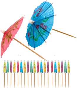 Wholesale Biodegradable Wooden Decorative Umbrella Picks Fireworks Food Picks