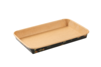 Vente en gros usine – Meilleur prix – Boîte à sushi carrée robuste en papier kraft noir et brun de qualité alimentaire, écologique, avec couvercle PET Samma