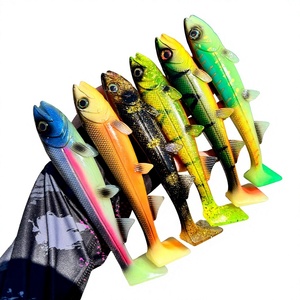 Leurre souple submersible 14cm 18cm, leurre de pêche bionique 3D imitation poisson, pour brochet, en matériau synthétique - Product Image 1