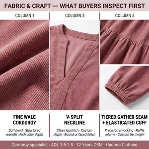 Abito Mini a Strati con Scollo a V e Colletto alla Coreana, Stile Bohémien, Manica Lunga, Produzione OEM per Donna, <span class=keywords><strong>Autunno</strong></span> - Product Image 6