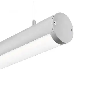 Lampu liontin Linear Led tabung Led, lampu pencahayaan gantung kantor Modern profil aluminium