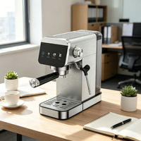Cafetera Espresso Anbolife de 15 Bares, Panel Táctil Colorido, Calentamiento con Termobloque, Portafiltro de 51 mm, Vaporizador, Certificación CE, para Baristas Caseros, OEM