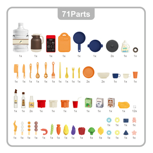 Set da <span class=keywords><strong>Cucina</strong></span> e Gioco Alimentare Multifunzione in Plastica ABS per Bambini, Gioco di Ruolo Chef con Luci e Spray, <span class=keywords><strong>Prima</strong></span> <span class=keywords><strong>Cucina</strong></span> Giocattolo per Bambine - Product Image 4