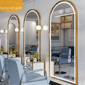 European Wall Style Modern Mounted Simple <b>Led</b> With <b>Light</b> Hotel Hair Cutting Barber Salon Gold <b>Mirror</b> - Product Image 6