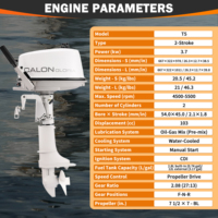 Moteur hors-bord à essence Calon 2 temps 5 CV, 2 cylindres, 103 cm³, système de refroidissement par eau, système d'allumage CDI, kayak, canoë