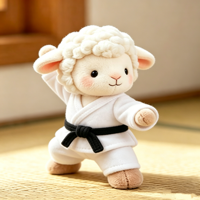 Peluche de lutteur, jouet d'arts martiaux (Judo, Karaté), mascotte sportive personnalisable avec logo, cadeau promotionnel