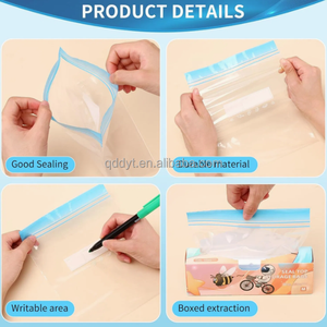 Antibakterielle Ziplock-Beutel für Lebensmittelverpackung im Kühlschrank Stehende Plastikbeutel für Gefrierschrank - Product Image 3