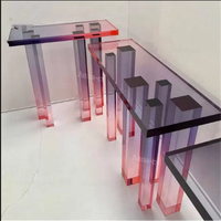 2023 pas cher acrylique meubles chaise étagère couleur toutes les tables à manger claires