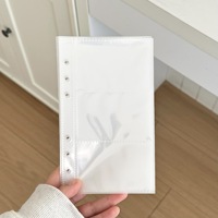 Porte-cartes Kpop, Carnet A6, Reliure à anneaux, Motif nœud et étoile, Double boucle, Clip souple coloré, Reliure à 6 anneaux A6 pour budget