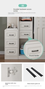 Chambre à coucher moderne simple <span class=keywords><strong>armoire</strong></span> à portes coulissantes largeur 140 salle de location avec garde-robe simple pour enfants - Product Image 4