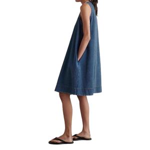 เดรสยีนส์แฟชั่นฤดูร้อนใหม่สำหรับผู้หญิง คอวีลึก แขนกุด ทรงหลวม สไตล์วินเทจ - Product Image 2