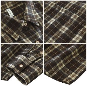 Chemise en flanelle à manches longues à <span class=keywords><strong>carreaux</strong></span> rétro, à simple boutonnage, décontractée pour <span class=keywords><strong>homme</strong></span>, coupe ample, traitement anti-repassage, lavable en machine - Product Image 3