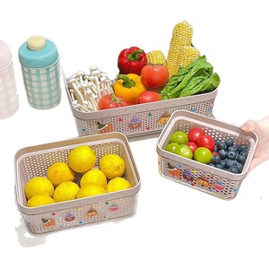 Panier égouttoir double couche pour cuisine, bac de lavage de fruits et légumes, support filtrant à poignée épaissie, plusieurs tailles, en matériau PET - Product Image 5