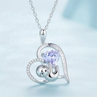Nuevo mono personalizado lindo collar de Amistad circón lujo grabado barato único corazón piedra Natural latón cadena collares