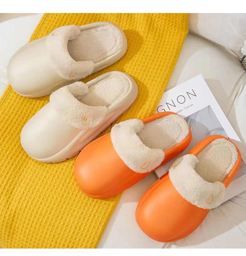 Cheap Fluffy Fur Slippers Non-slip Women Cotton Shoes EVA House Slippers for Womens