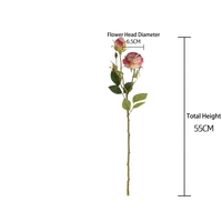 Roses à double tête à longues tiges et franges, style INS, pour la décoration intérieure et les événements de mariage, fleurs artificielles en gros