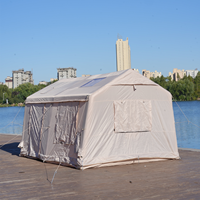 Tente gonflable de 12 m², 3 portes avec séparateur de pièce, tente de camping Oxford, vue panoramique, installation rapide