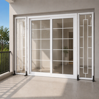 Porte coulissante PVC/UPVC haute sécurité avec grilles, surface finie, ouverture latérale, double vitrage en verre trempé pour balcon