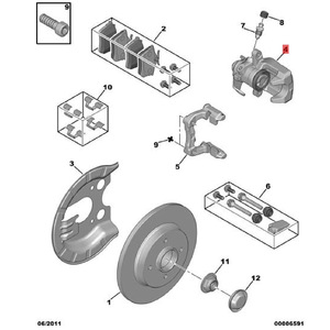 Pinza de Freno Trasera Peugeot Citroën 4400N4 4400N5 9676113880 para 307 C5 C4 Sega, Pieza de Repuesto - Product Image 3