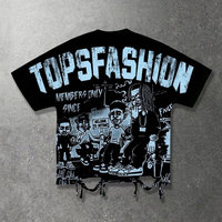 T-shirts Vintage Épais 270 g/m² Grande Taille Streetwear Impression DTG Effet Vieilli Logo Personnalisé Oversize Mode Urbaine Haut de Gamme